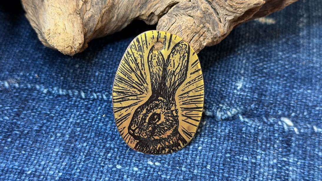 Laser-Etched Enamel Pendant by Andrew Thornton