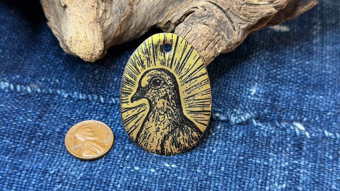 Laser-Etched Enamel Pendant by Andrew Thornton