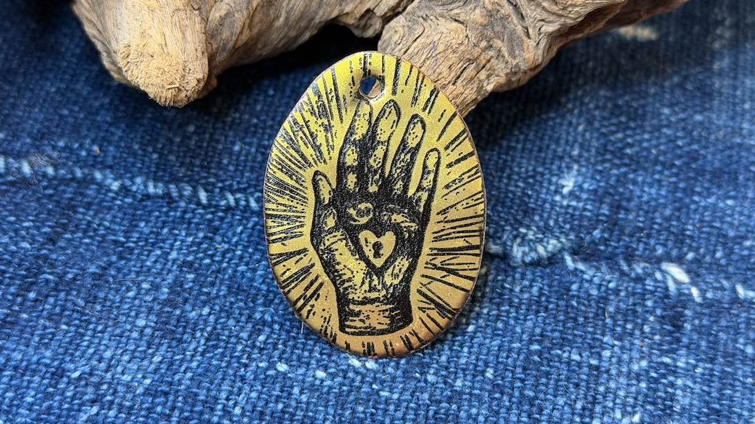Laser-Etched Enamel Pendant by Andrew Thornton