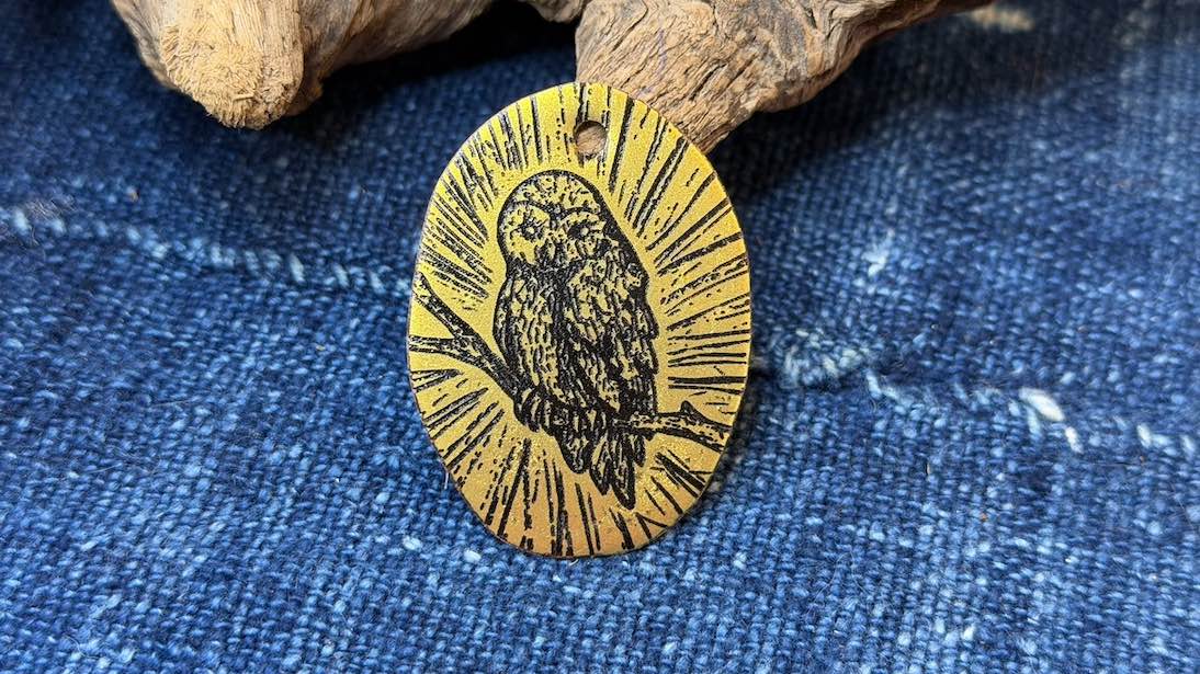 Laser-Etched Enamel Pendant by Andrew Thornton