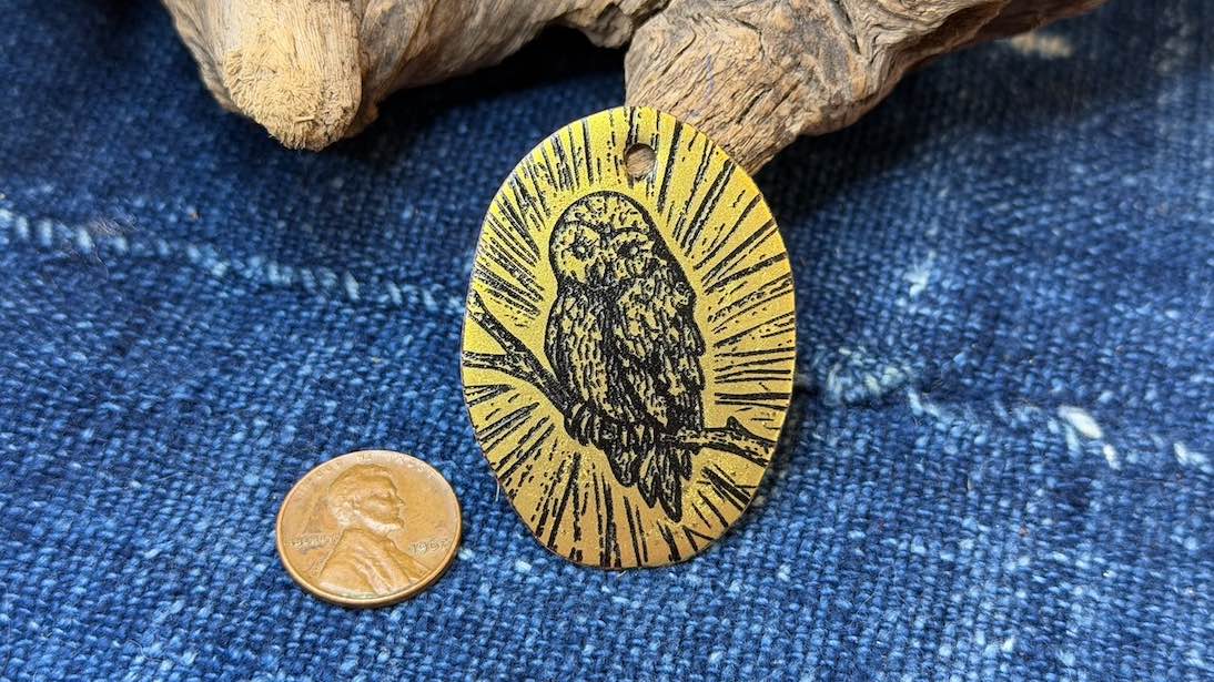 Laser-Etched Enamel Pendant by Andrew Thornton