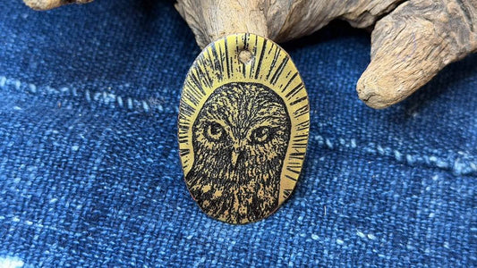 Laser-Etched Enamel Pendant by Andrew Thornton