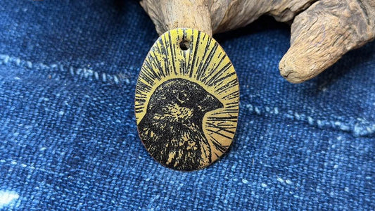 Laser-Etched Enamel Pendant by Andrew Thornton