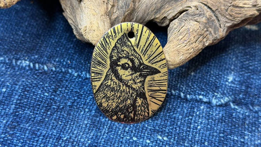 Laser-Etched Enamel Pendant by Andrew Thornton
