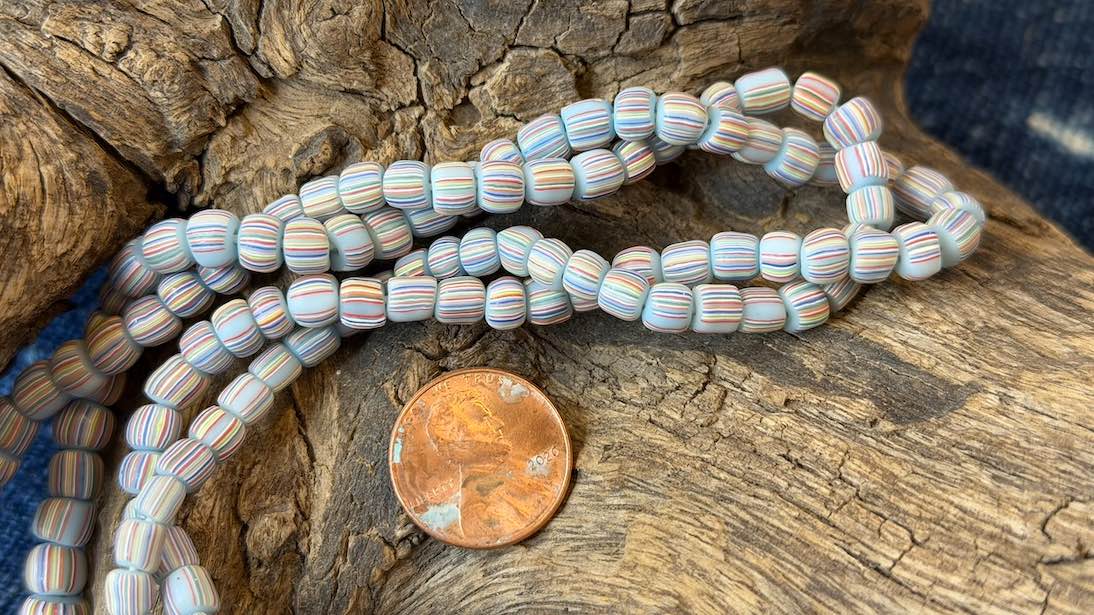 Indonesian Glass Bead Strand - 5mm - 7mm - 24"