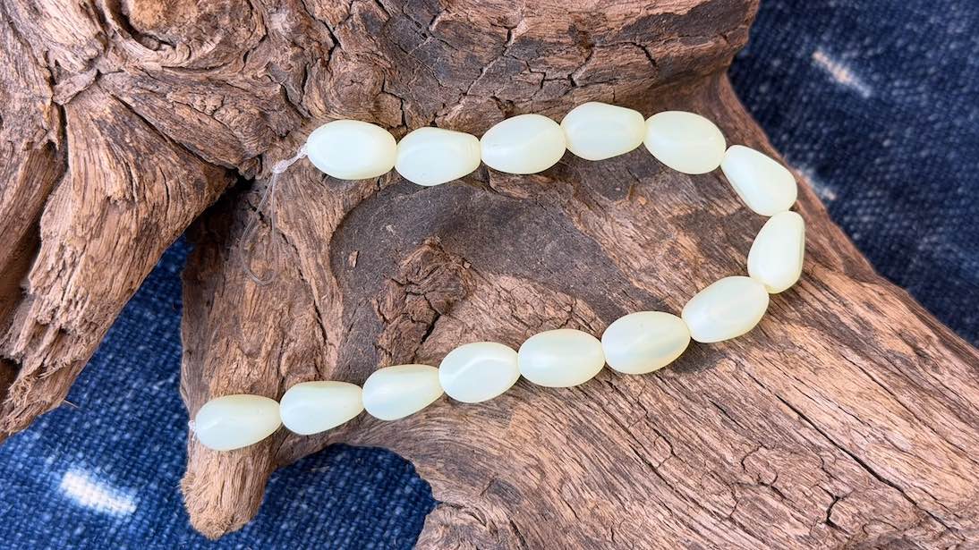 Vintage Czech Glass Bead Strand - Faceted Drop - 9.5mm x 14.5mm - 8"