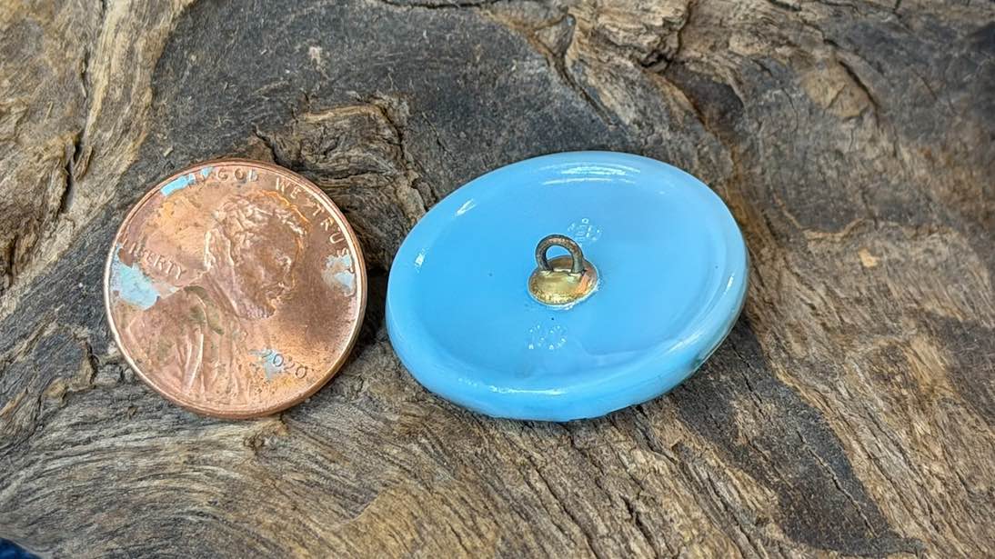 Vintage Czech Glass Button - Fox & Grapes - 26.5mm