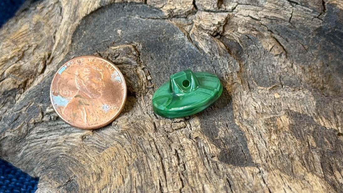 Vintage Czech Glass Button - Mushroom Friend - 18mm