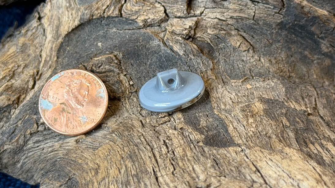 Vintage Czech Glass Button - Mushroom Friend - 18mm