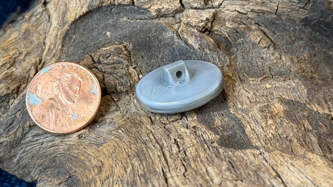 Vintage Czech Glass Button - Mushroom Friend - 22mm