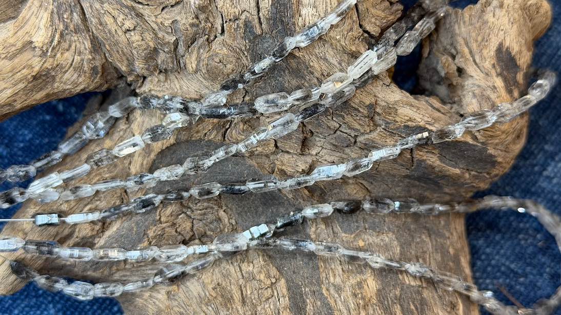 Herkimer Diamond Bead Strand - Faceted Nuggets - 3.5mm x 9mm - 15"
