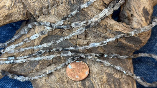 Herkimer Diamond Bead Strand - Faceted Nuggets - 3.5mm x 9mm - 15"