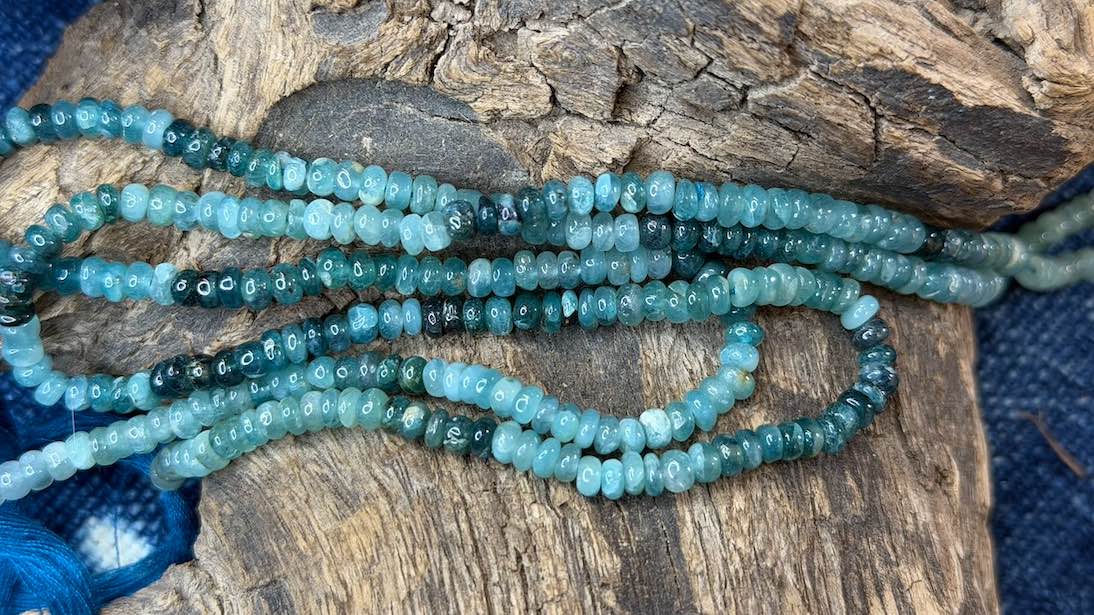 Grandidierite Bead Strand - Smooth Rondelles - 4.5mm - 14"