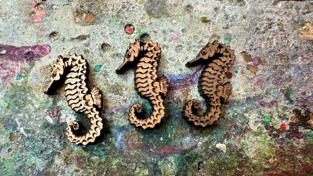 AG Wooden Charm—Seahorse