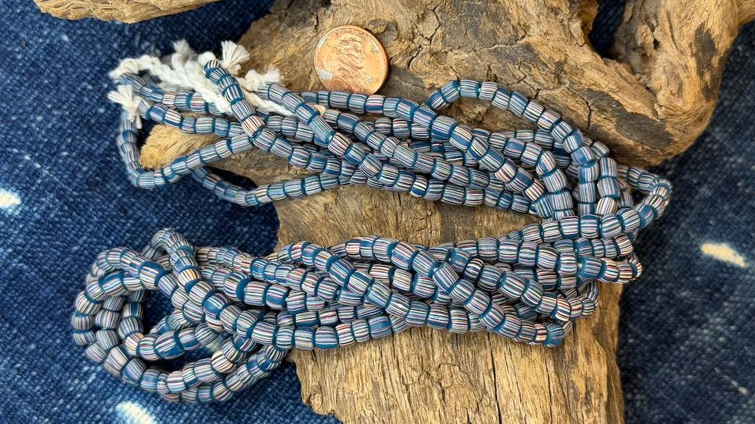 Indonesian Glass Bead Strand - 5mm - 7mm - 24"