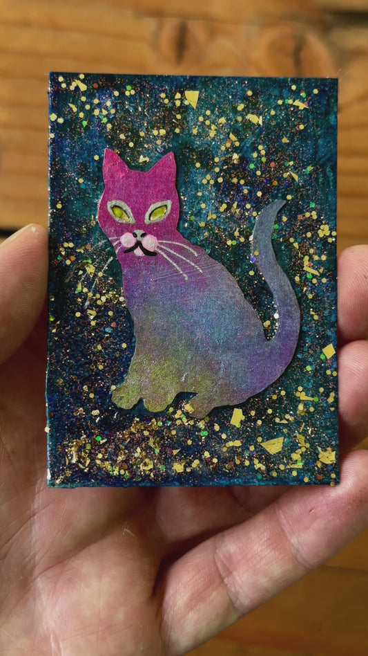 May 2024 ACEO: Astral Kitty Baby by Andrew Thornton