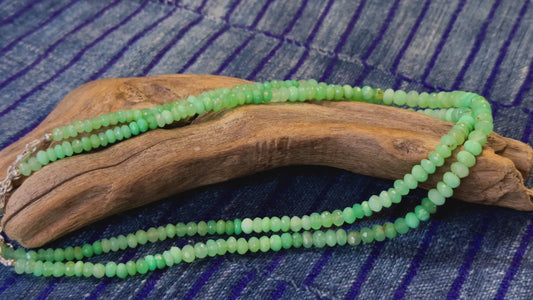 Chrysoprase Bead Strand / Necklace - Graduated Faceted Rondelles - 5mm - 6mm — 16”