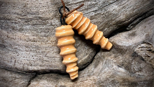 Marsha Neal Studio Ceramic Bead Pair - Creamsicle Spirals