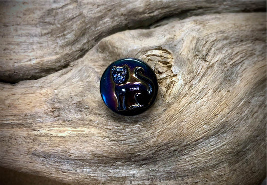 Czech Glass Cat Shank Button