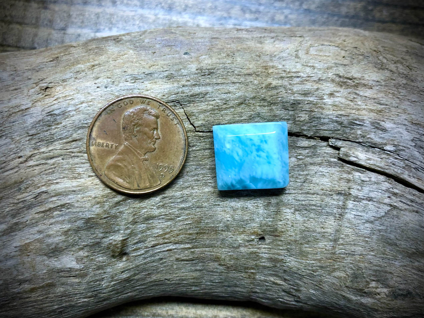 Larimar Cabochon - Faceted Rectangle