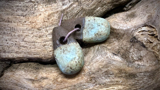 Marsha Neal Studio Ceramic Bead Pair - Sea Foam Pebbles