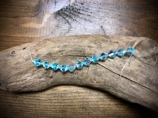 Czech Glass - Preciosa Crystal Bicone Beads - 10mm Aqua