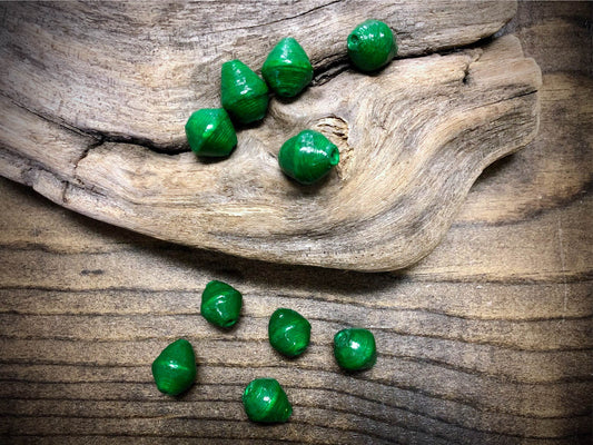 Ugandan Paper Beads - Solid Green