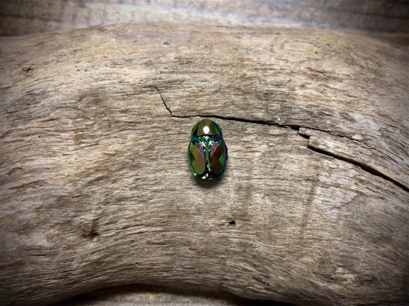 European Crystal Faceted Scarab Bead - Opaque Foil