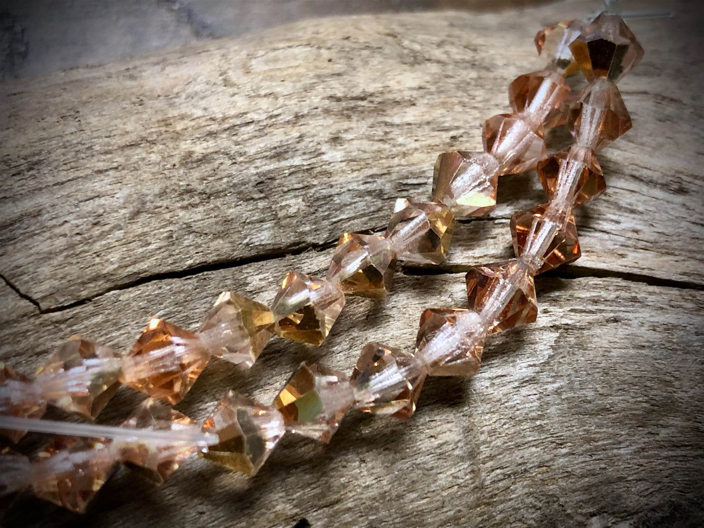 Czech Glass - Preciosa Crystal Bicone Beads - 6mm Rose Gold
