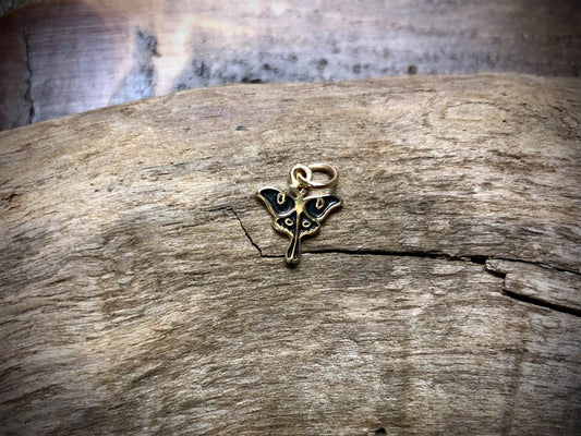 Bronze Tiny Luna Moth Charm