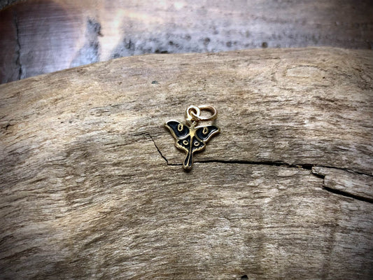 Bronze Tiny Luna Moth Charm
