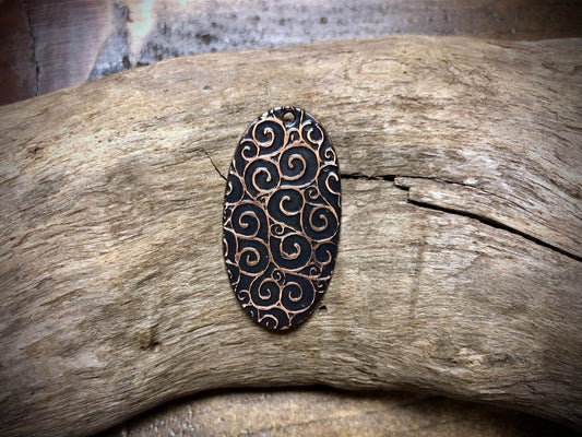 Etched Copper Pendant - Swirls
