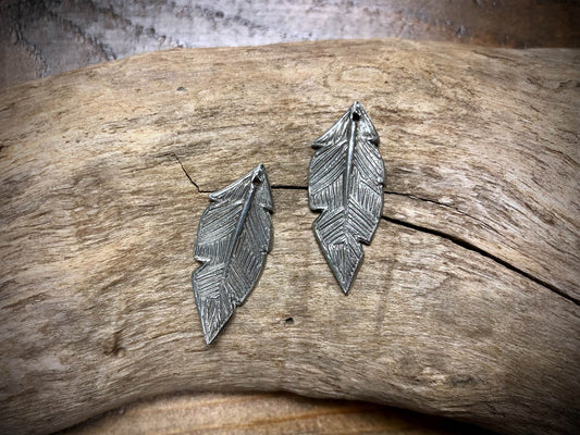 Dorabeth Designs Striated Feather Pendant Drop Pair