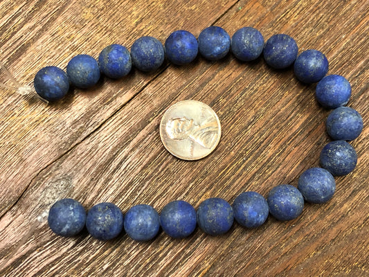 Matte Lapis 10mm Round Beads