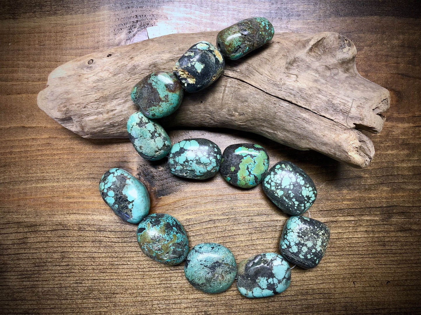 Large Turquoise Nugget Beads - 34mm