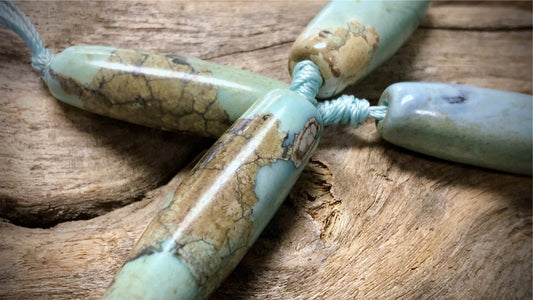 Dragonskin Jasper Barrel Beads - 40mm x 14mm