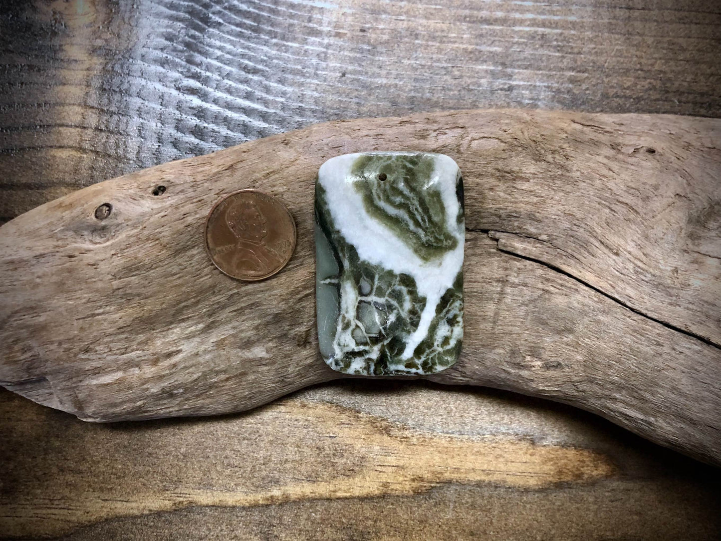 Moss Agate Rounded Rectangle Pendant
