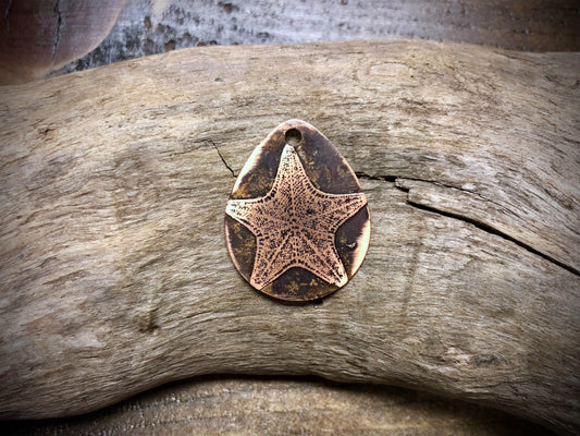 Etched Copper Pendant - Starfish