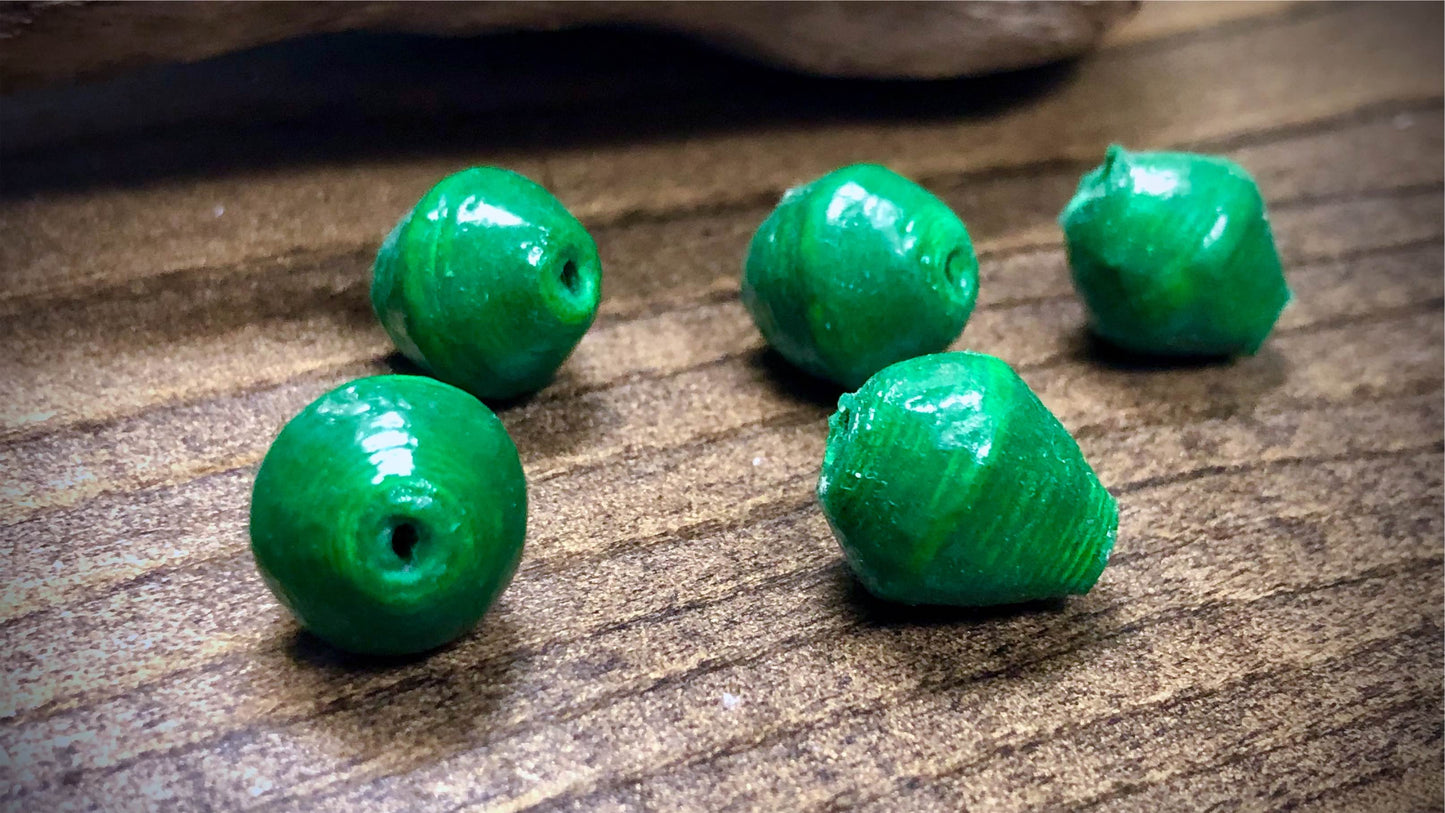 Ugandan Paper Beads - Solid Green