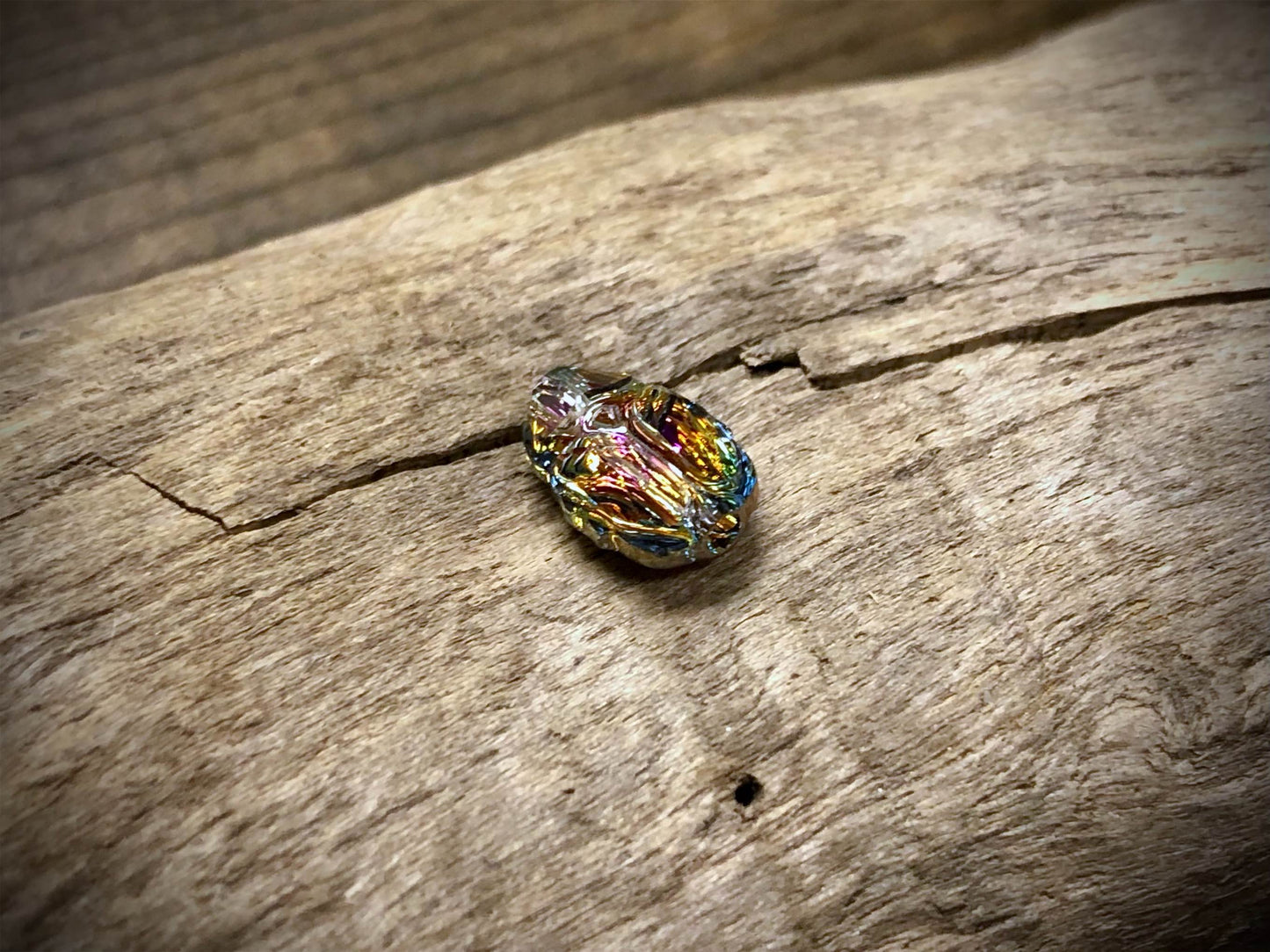 European Crystal Faceted Scarab Bead - Sunset