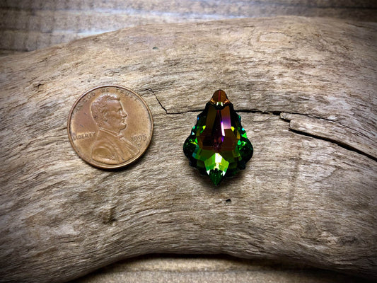 European Crystal Faceted Baroque Pendant - Watermelon