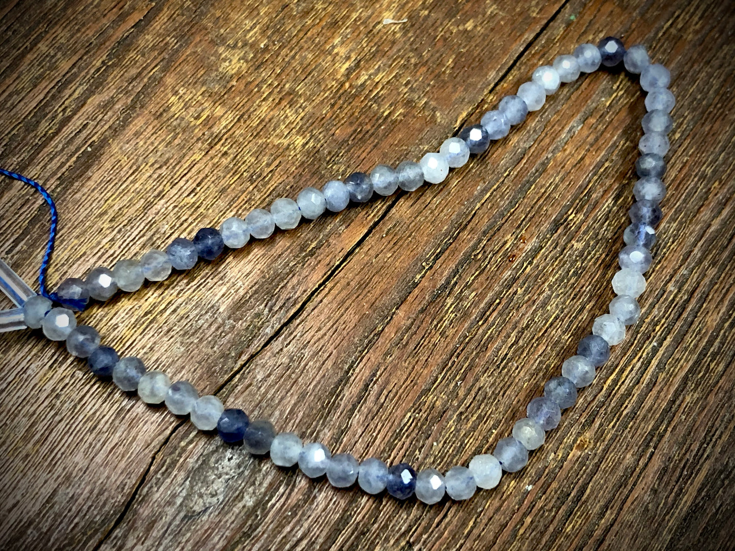 Iolite 4mm Faceted Rondelle Beads