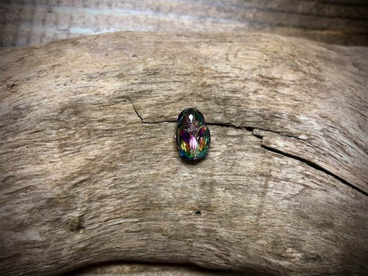 European Crystal Faceted Scarab Bead - Watermelon