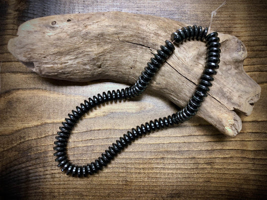 Hematite 10mm x 4mm Saucer Beads - 15"
