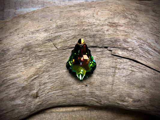 European Crystal Faceted Baroque Pendant - Watermelon