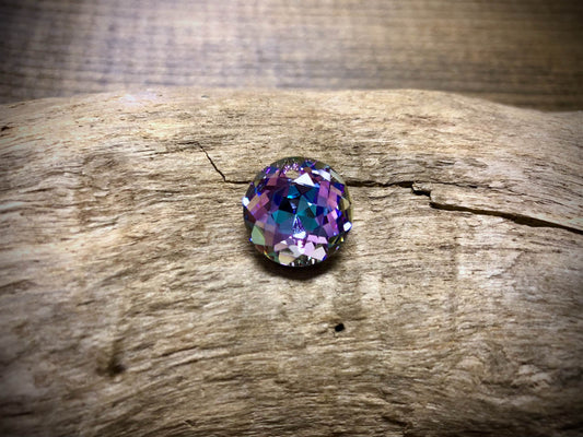 European Crystal Faceted Round Pendant - Lavender Ombre