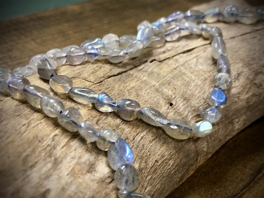 Labradorite Small Pebble Beads - 15"