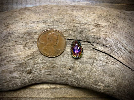 European Crystal Faceted Scarab Bead - Sunset