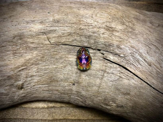 European Crystal Faceted Scarab Bead - Sunset