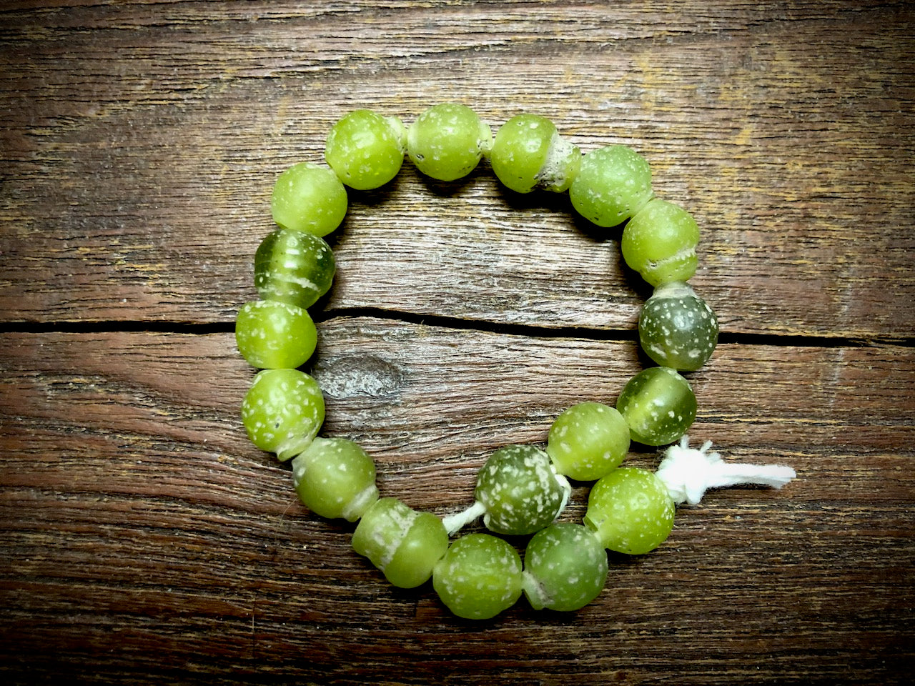 Java Glass Beads—Lime Green